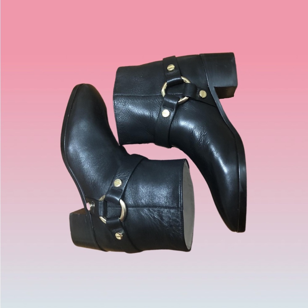 Stuart Weitzman black leather booties